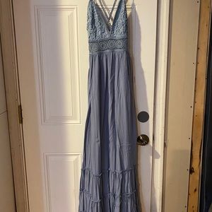Fashion Nova Baby Blue Maxi Dress